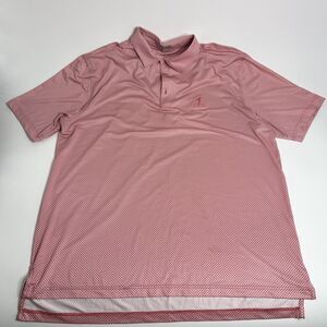 Peter Millar Summer Comfort Polo Men’s XL Pink Blue Geo Dot Performance Shirt